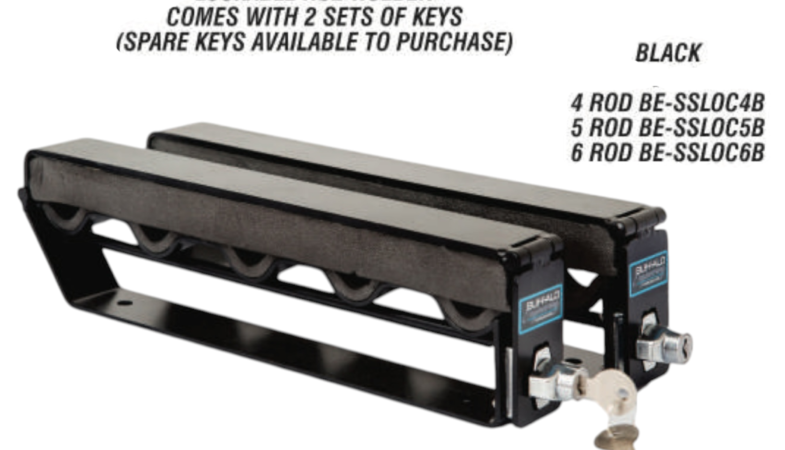 Buffalo Lockable Rod Holder – Black Stainless Steel