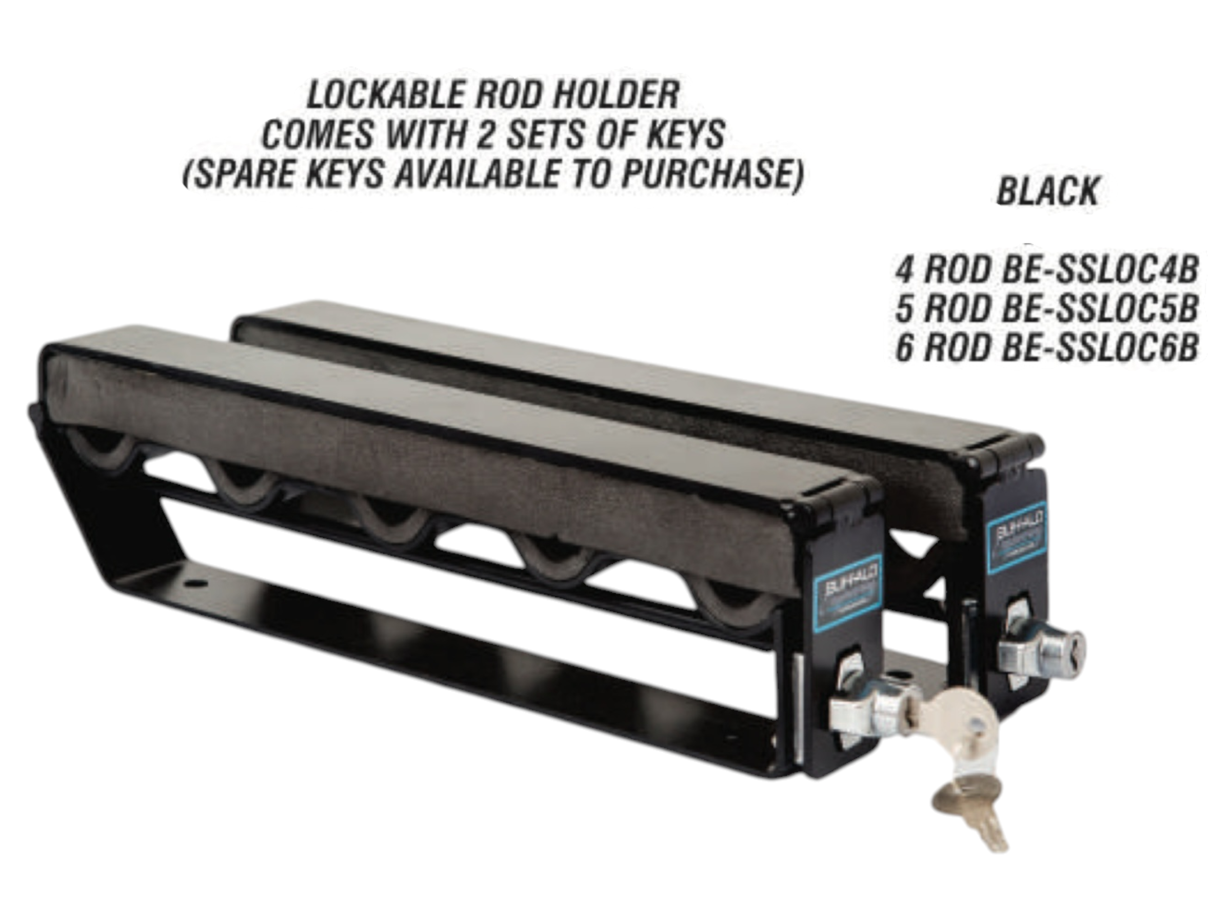 Buffalo Lockable Rod Holder – Black Stainless Steel
